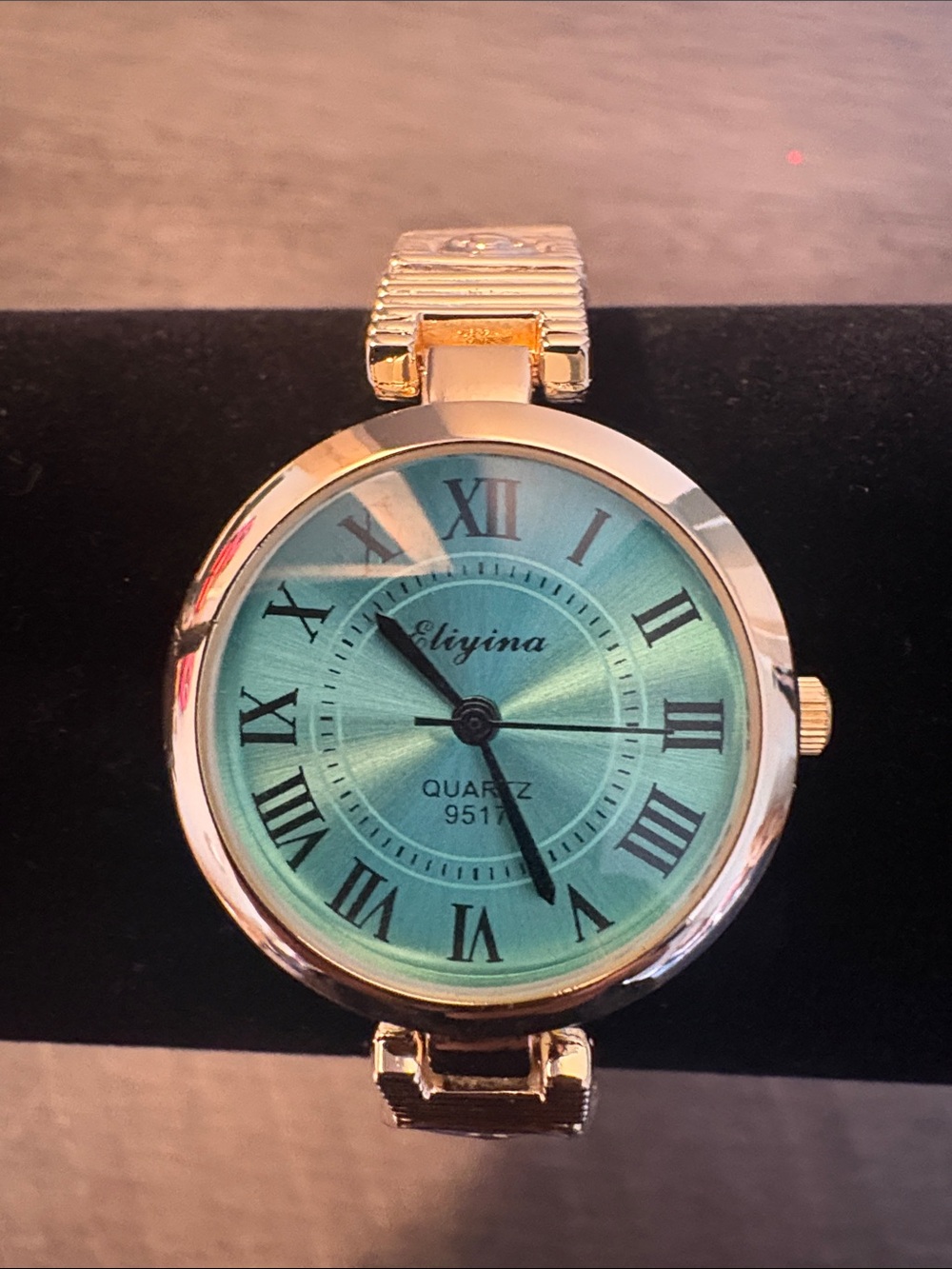 Women’s Gold Tone Mint Green Quartz Watch – Roman Numeral Dial